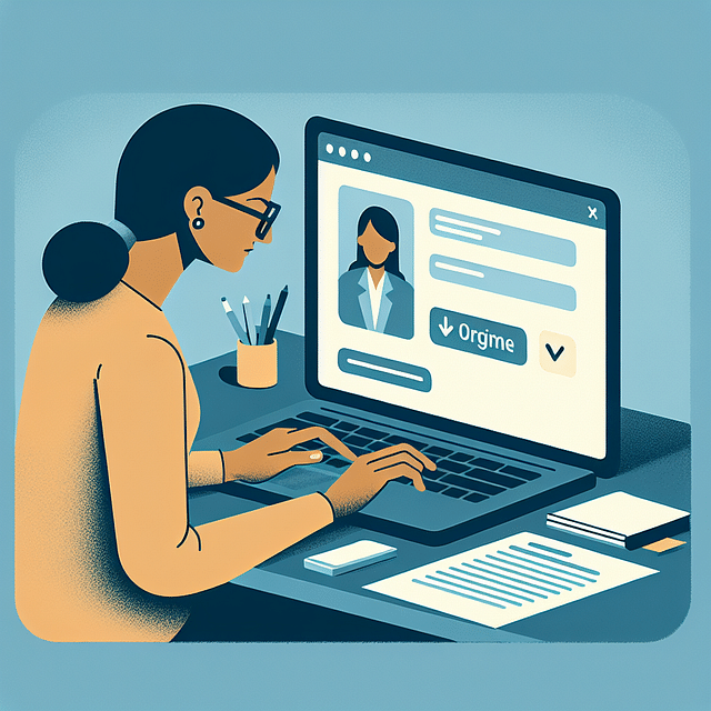 person filling out online application form