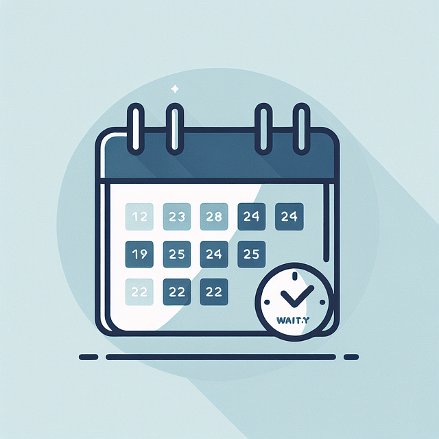 calendar with marked waiting period